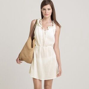 J. CREW Whisper Gauze Swim Cover Up Dress in Bright Guava